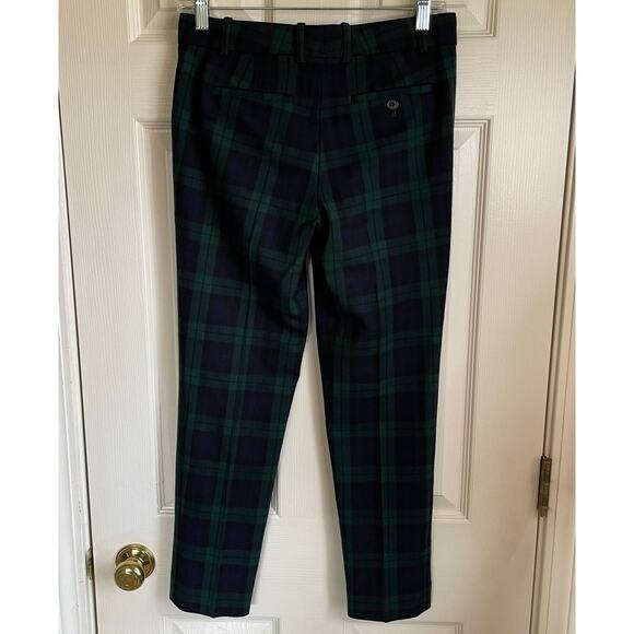 J. Crew Maddie Blackwatch Tartan Plaid Pants Wool Blend Sz 0 Preppy Academia - Picture 3 of 13